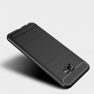 Husa pentru Samsung Galaxy J4 Plus - Techsuit Carbon Silicone - Black - Img 3