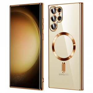 Husa pentru Samsung Galaxy S22 Ultra 5G - Techsuit Luxury Crystal MagSafe - Gold - Img 1