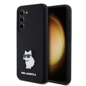 Husa pentru Samsung Galaxy S23 - Karl Lagerfeld Silicone (KLHCS23SSMHCNPK) - Choupette Metal Pin - Img 1