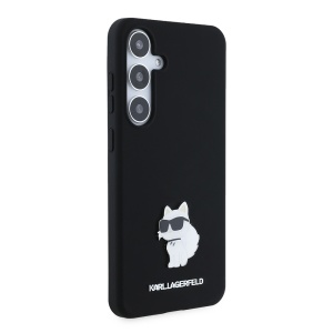 Husa pentru Samsung Galaxy S24 Plus - Karl Lagerfeld Silicone (KLHCS24MSMHCNPK) - Choupette Metal Pin - Img 3