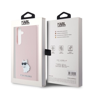 Husa pentru Samsung Galaxy S24 Plus - Karl Lagerfeld Silicone (KLHCS24MSMHCNPP) - Pink Choupette Metal Pin - Img 7