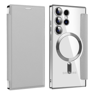 Husa pentru Samsung Galaxy S24 Ultra - Techsuit SmartMag Book Case - Gray - Img 2