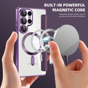 Husa pentru Samsung Galaxy S25 Ultra - Techsuit SmartMag Book Case - Purple - Img 6