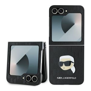 Husa pentru Samsung Galaxy Z Flip6 - Karl Lagerfeld Saffiano (KLHCZF6PGKSKIHK) - Monogram Head Pin - Img 1