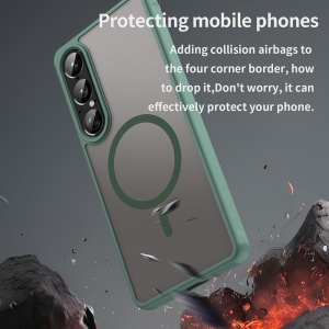 Husa pentru Sony Xperia 1 VII - Techsuit HaloFrost II MagSafe - Green - Img 5