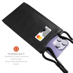 Husa pentru telefon 7" - Fixed Universal Shoulder Bag Verona (FIXVER-BK) - Black - Img 4