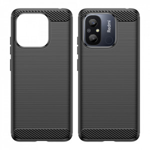 Husa pentru Xiaomi Redmi 12C - Techsuit Carbon Silicone - Black - Img 2