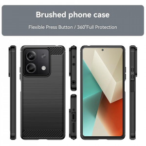 Husa pentru Xiaomi Redmi Note 13 5G - Techsuit Carbon Silicone - Black - Img 2