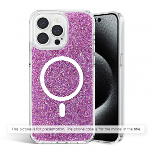 Husa pentru Xiaomi Redmi Note 13 Pro 5G / Poco X6 - Techsuit Sparkly Glitter - Magenta - Img 2