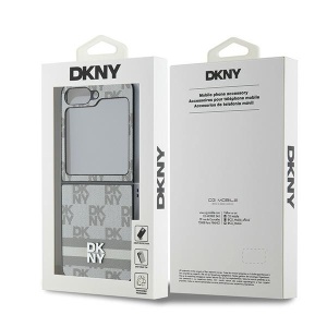 Husa Samsung Galaxy Z Flip6 - DKNY Leather Chequered Pattern Printed Stripes (DKHCZF6PCPTSSE) - Beige - Img 7