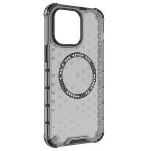 Husa transparenta pentru iPhone 14 Pro - Techsuit HoneyComb Shield MagSafe - Black - Img 3