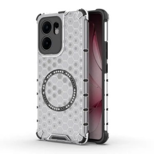 Husa transparenta pentru Oppo Reno13 F 4G / Reno13 F 5G / Reno13 FS 5G - Techsuit HoneyComb Shield MagSafe - White - Img 1