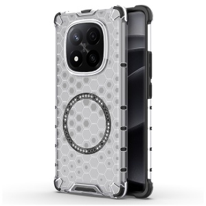 Husa transparenta pentru Xiaomi Redmi Note 14 Pro+ 5G - Techsuit HoneyComb Shield MagSafe - White