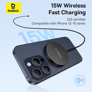 Incarcator cu Magnet, Cablu Integrat, 15W, Type-C - Baseus Simple Mini4 Air (P10278200111-00) - Cluster Black - Img 3