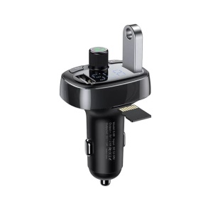 Incarcator cu Modulator pentru Masina, 2x USB, TF Card, MP3 - Baseus (CCMT000301) - Black - Img 2