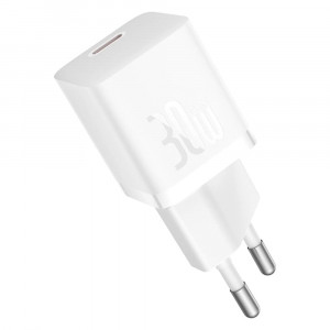 Incarcator retea Baseus GaN5 Fast Charge mini 1C 30W Alb