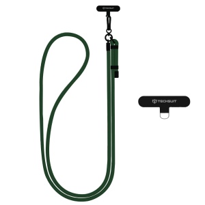Snur pentru Telefon, Carabina, Nailon Impletit, Durabil, Ajustabil, Universal - Techsuit Rope Crossbody Strap (RCS1-04) - Forest Green
