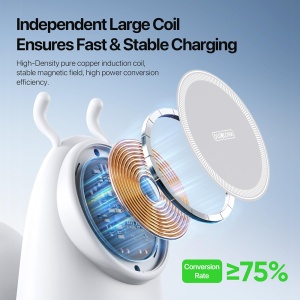 Statie de Incarcare 2in1 15W Type-C 300mAh - Duzzona (W26) - White - Img 5