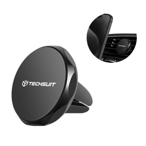 Suport auto Magnetic N52 pentru Grila de Ventilatie, Universal - Techsuit TinyGrip (S9) - Black / Silver