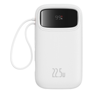 Acumulator Extern Lightning, 2x Type-C, USB, 22.5W, 20000mAh + Cablu Type-C, 30cm - Baseus Qpow Pro+ (P10055002223-00) - White - Img 2
