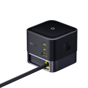 Alimentator pentru Priza USB, 3x Type-C, 100W, 1.5m - Baseus Super GaN (P10164001123-00) - Cosmic Black - Img 5