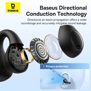 Casti Fara Fir True Wireless pentru Sport - Baseus AirGo AS01 (A00069101113-00) - Black - Img 5