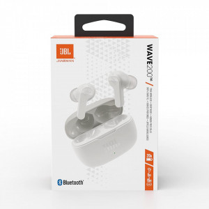 Casti in-ear Bluetooth cu microfon TWS - JBL (Wave 200) - White - Img 7