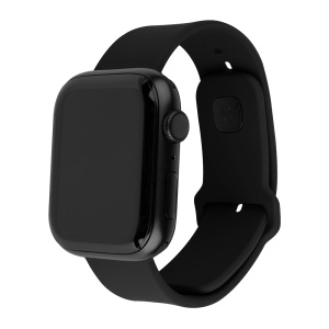 Curea pentru Apple Watch 1/2/3/4/5/6/7/8/9/10/SE/SE 2/Ultra/Ultra 2 (42/44/45/46/49mm) - Fixed Silicone Sporty Strap Set - Black - Img 1