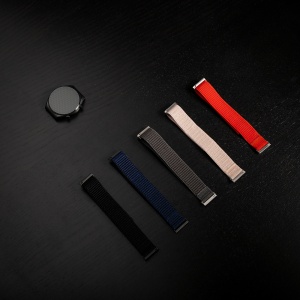 Curea pentru Samsung Galaxy Watch 4/5/Active 2, Huawei Watch GT 3 (42mm)/GT 3 Pro (43mm) - Fixed Nylon Sporty Strap - Dark Blue - Img 3