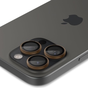 Folie Camera pentru iPhone 16 Pro (set 2) - Spigen Glas.tR Optik EZ Fit Pro - Desert Titanium - Img 3