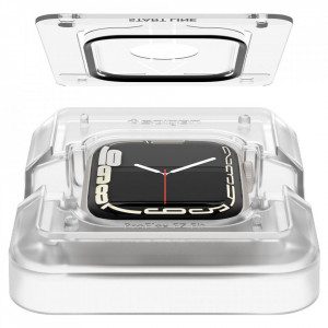 Folie pentru Apple Watch 7 / 8 45mm (set 2) - Spigen ProFlex EZ Fit - Black - Img 5