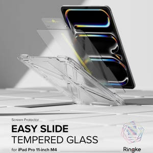 Folie pentru iPad Pro 11 (2024) - Ringke Easy Slide Tempered Glass - Clear - Img 2