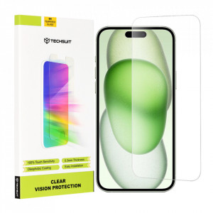 Folie pentru iPhone 15 Plus / iPhone 15 Pro Max / iPhone 16 Plus - Techsuit Clear Vision Glass - Transparent