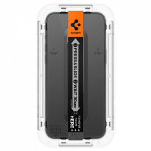 Folie pentru iPhone 15 Pro Max (set 2) - Spigen Glas.tR EZ FIT - Clear - Img 5