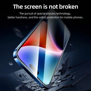 Folie pentru iPhone 16 Pro - Blueo 3D Full Display Curved Edge AR Glass with Applicator Pro - Black - Img 6