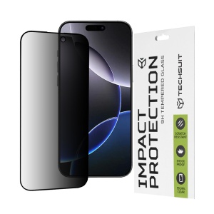 Folie pentru iPhone 16 Pro Max - Techsuit 111D Privacy FullÂ Glue - Black - Img 1
