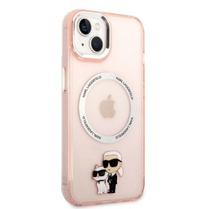 Husa iPhone 14 - Karl Lagerfeld Hardcase MagSafe (KLHMP14SHNKCIP) - Pink Iconic Karl&Choupette - Img 6