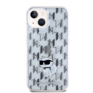 Husa iPhone 15 - Karl Lagerfeld Hardcase Monogram (KLHCP15SHNCMKLT) - Transparent Choupette - Img 2