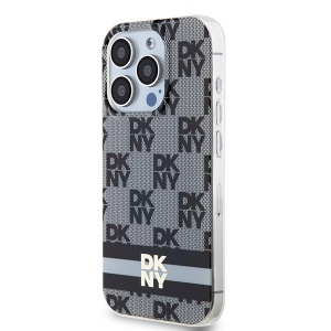 Husa iPhone 15 Pro - DKNY IML Checkered Mono Pattern & Printed Stripes MagSafe (DKHMP15LHCPTSK) - Black - Img 6
