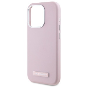 Husa iPhone 15 Pro Max - Karl Lagerfeld Leather MagSafe (KLHMP15XPGMSRPP) - Pink FW Metal Plate - Img 4