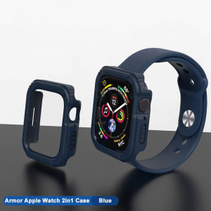 Husa pentru Apple Watch 7 / 8 / 9 (41mm) + Folie - Lito Watch Armor 360 - Blue - Img 4
