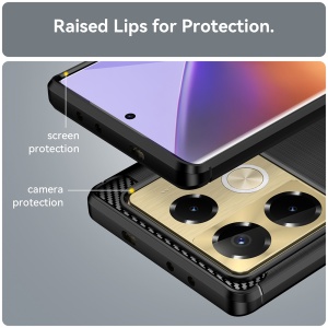 Husa pentru Infinix Note 40 Pro+ - Techsuit Carbon Silicone - Black - Img 2