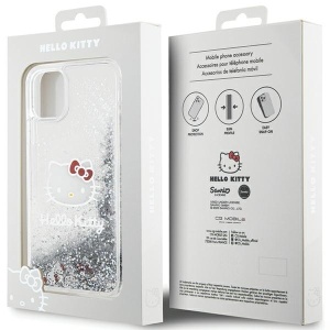 Husa pentru iPhone 11 - Hello Kitty Hardcase Liquid Glitter Charms Kitty Head (HKHCN61LIKHET) - Silver - Img 7