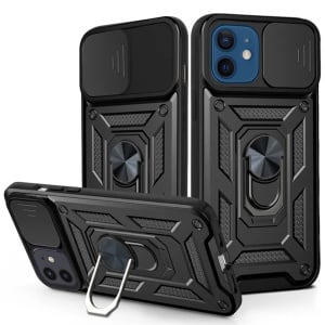 Husa pentru iPhone 12 / iPhone 12 Pro - Techsuit CamShield Series - Black - Img 1