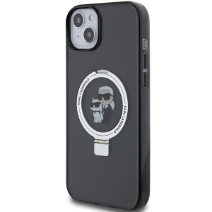 Husa pentru iPhone 14 - Karl Lagerfeld Hardcase Ring Stand MagSafe (KLHMP14SHMRSKCK) - Karl&Choupette - Img 5