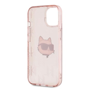 Husa pentru iPhone 14 - Karl Lagerfeld IML Luxury (KLHCP14SHKLPCHP) - Pink Choupette Head&Monogram - Img 4