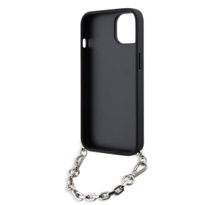 Husa pentru iPhone 14 - Karl Lagerfeld Saffiano Monogram Chain (KLHCP14SSACKLHPK) - Black - Img 4
