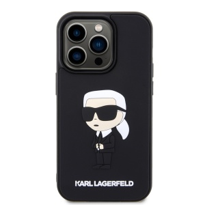 Husa pentru iPhone 14 Pro - Karl Lagerfeld 3D Design (KLHCP14L3DRKINK) - Rubber Ikonik - Img 7