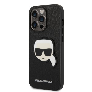Husa pentru iPhone 14 Pro - Karl Lagerfeld Saffiano (KLHCP14LSAPKHK) - Karl`s Head - Img 5