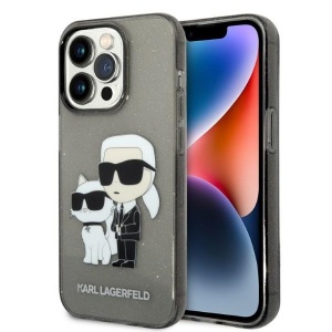 Husa pentru iPhone 14 Pro Max - Karl Lagerfeld Hardcase Glitter (KLHCP14XHNKCTGK) - Karl&Choupette - Img 1